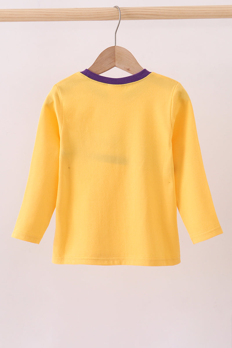 Premium Yellow LSU Go Team embroidery top - Aaria Tees Aaria Tees