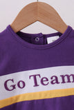 Premium Purple LSU Go Team embroidery bubble Aaria Tees