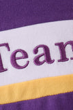 Premium Purple LSU Go Team embroidery bubble Aaria Tees