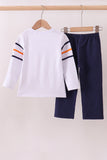 Premium Navy Auburn tiger applique pants set Aaria Tees
