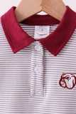 Premium Maroon Mississippi stripe bulldog embroidery pants set Aaria Tees
