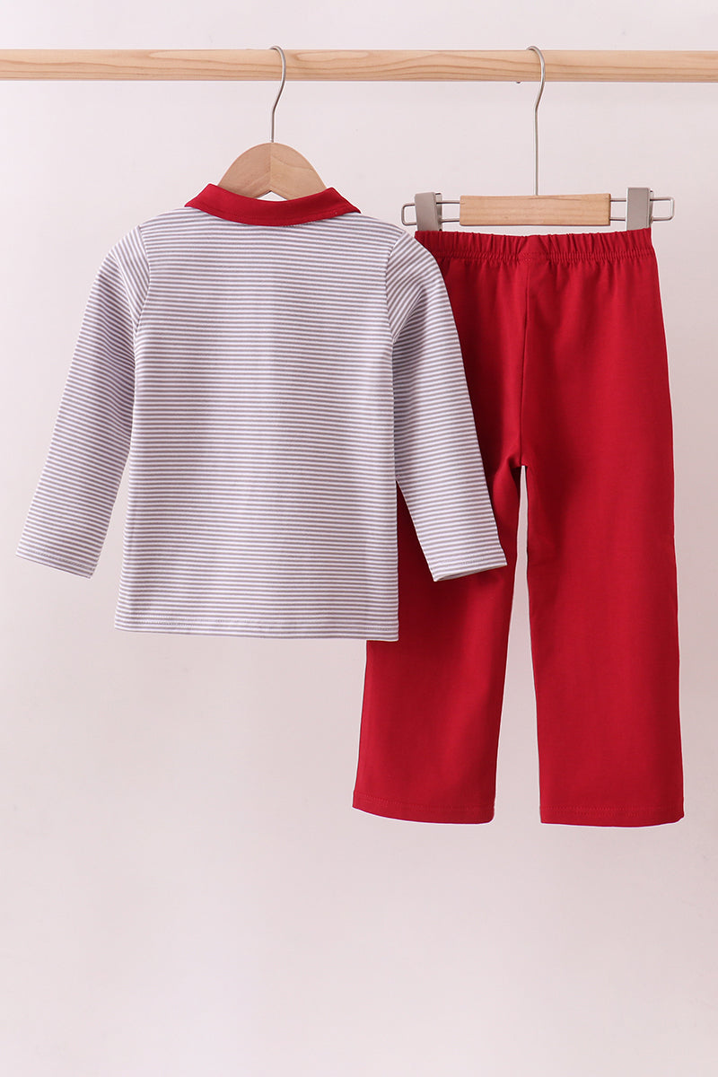 Premium Maroon Alabama elephant embroidery pants set - Aaria Tees Aaria Tees