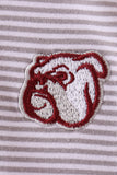 Premium Maroon Mississippi bulldog embroidery romper Aaria Tees