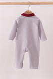 Premium Maroon Mississippi bulldog embroidery romper Aaria Tees