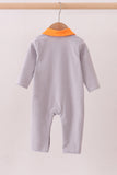 Premium Gray Tennessee Puppy embroidery stripe romper - Aaria Tees Aaria Tees