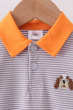 Premium Gray Tennessee Puppy embroidery stripe romper - Aaria Tees Aaria Tees