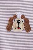 Premium Gray Tennessee Puppy embroidery stripe romper - Aaria Tees Aaria Tees