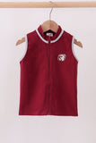 Premium Maroon Georgia bulldog embroidery vest - Aaria Tees Aaria Tees