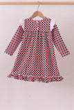 Checkered Georgia dog applique ruffle dress - Aaria Tees Aaria Tees