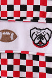 Checkered Georgia dog embroidery top Aaria Tees