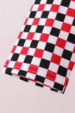 Checkered Georgia dog embroidery top Aaria Tees
