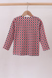 Checkered Georgia dog embroidery top Aaria Tees