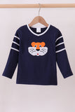 Premium Navy Auburn tiger applique top - Aaria Tees Aaria Tees