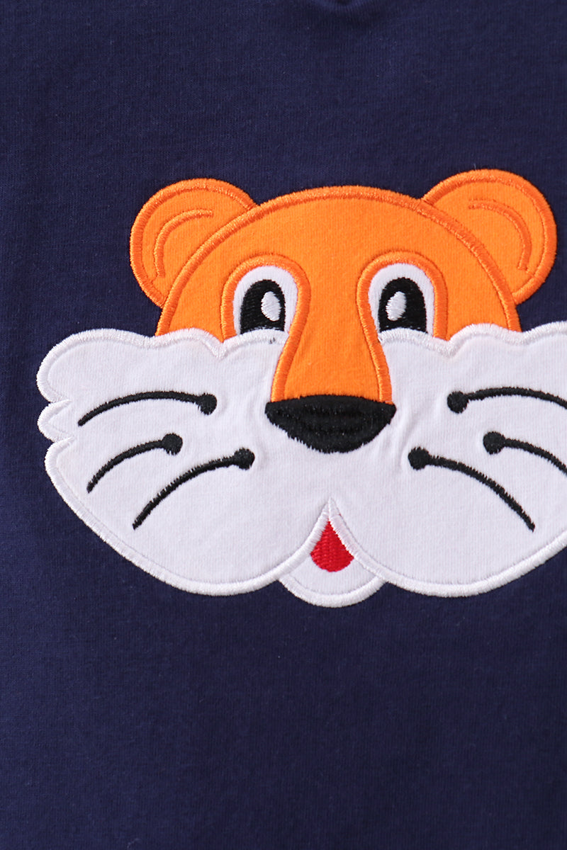 Premium Navy Auburn tiger applique top - Aaria Tees Aaria Tees