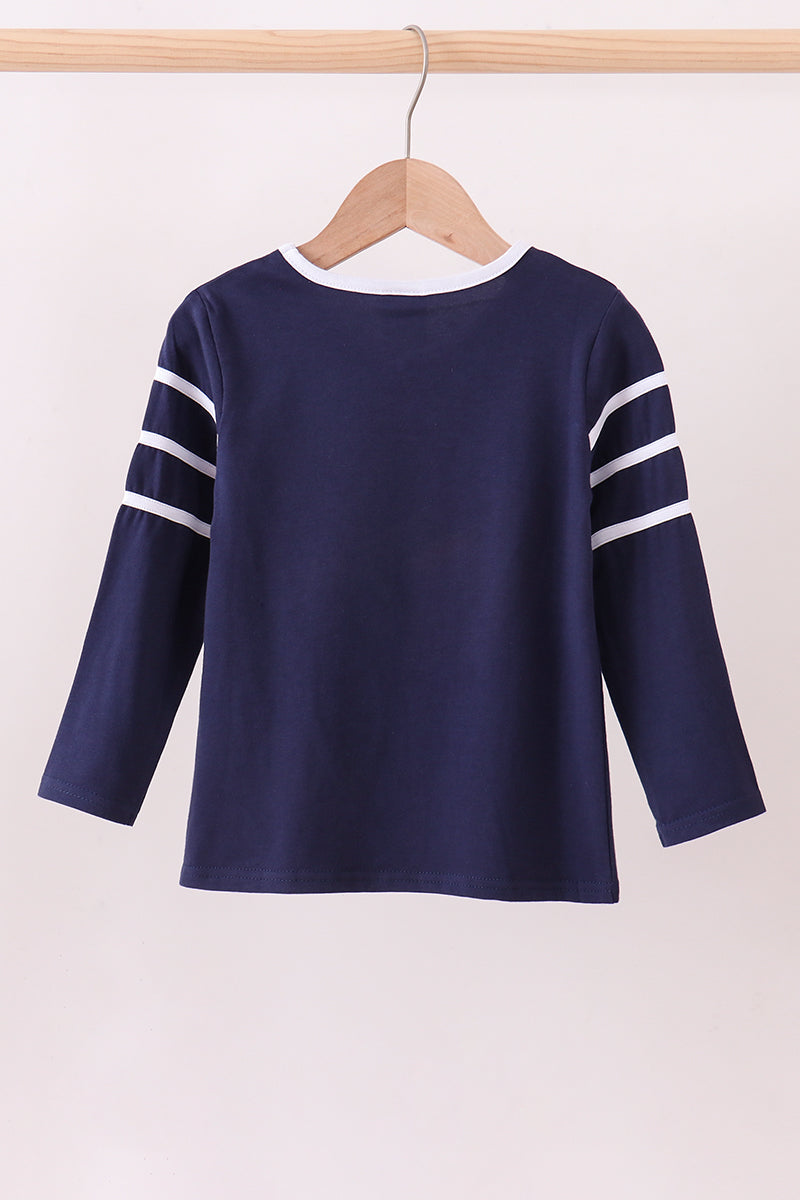 Premium Navy Auburn tiger applique top - Aaria Tees Aaria Tees