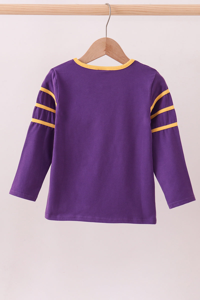 Premium Purple LSU 01 applique top - Aaria Tees Aaria Tees