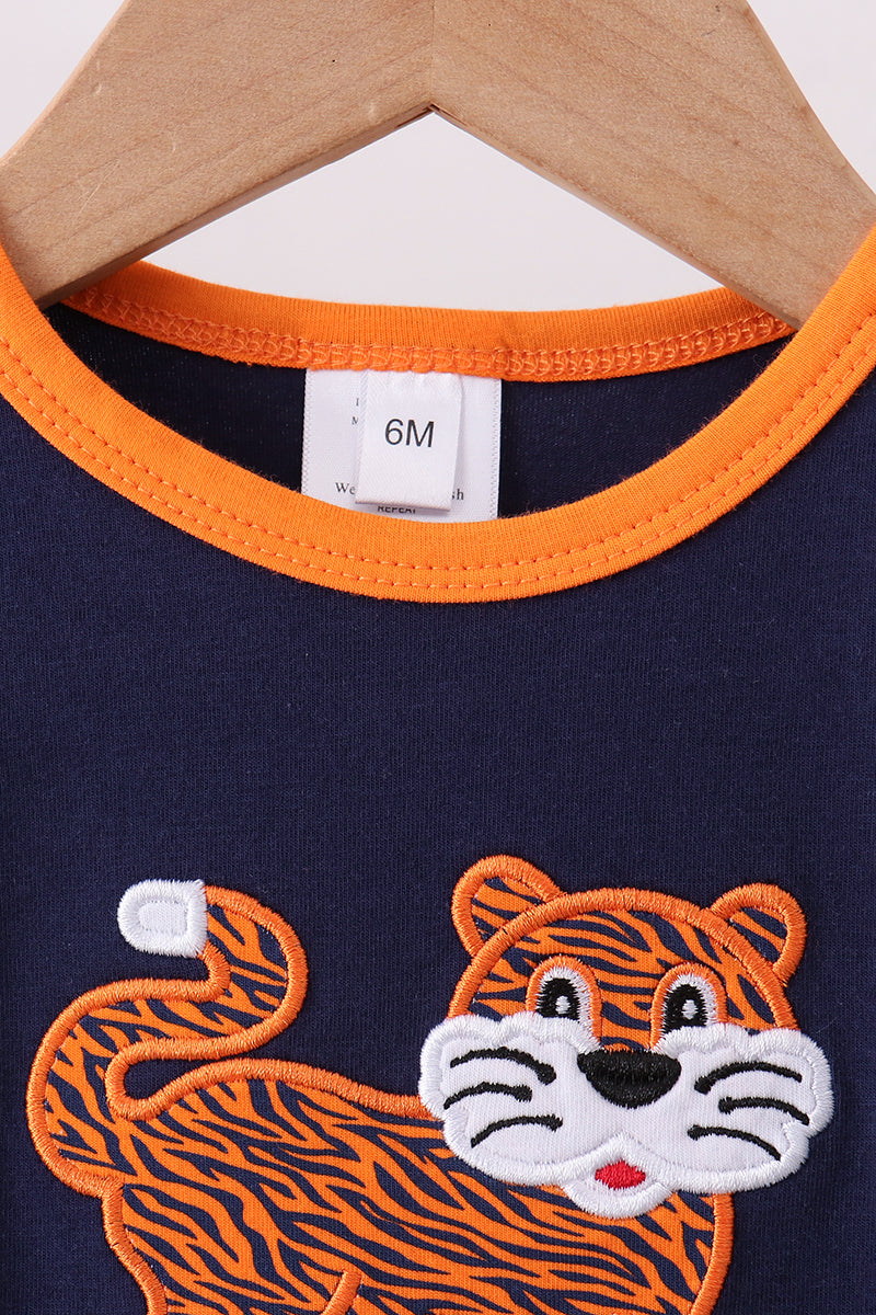 Premium Navy Auburn tiger applique bubble - Aaria Tees Aaria Tees