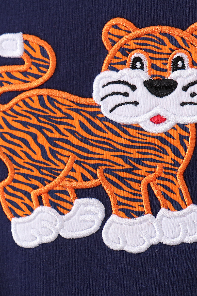 Premium Navy Auburn tiger applique bubble - Aaria Tees Aaria Tees