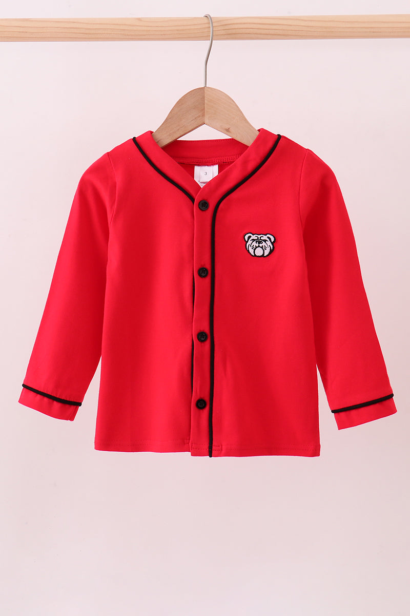 Premium Red Georgia bulldog embroidery cardigan - Aaria Tees Aaria Tees