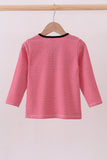 Premium Red Georgia bulldog embroidery stripe top Aaria Tees