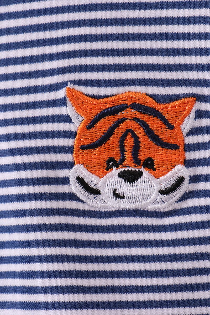 Premium Blue Auburn stripe tiger top - Aaria Tees Aaria Tees