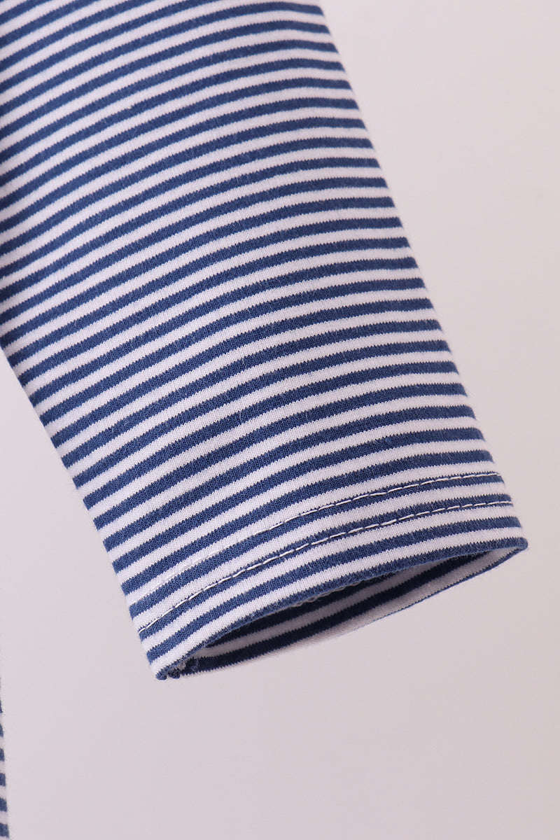 Premium Blue Auburn stripe tiger top - Aaria Tees Aaria Tees