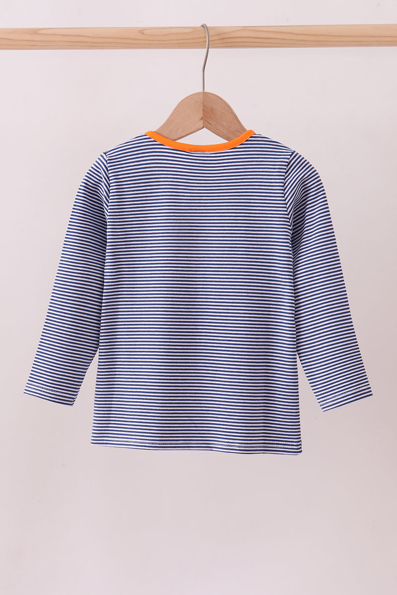 Premium Blue Auburn stripe tiger top - Aaria Tees Aaria Tees