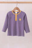 Premium Purple LSU stripe embroidery top - Aaria Tees Aaria Tees