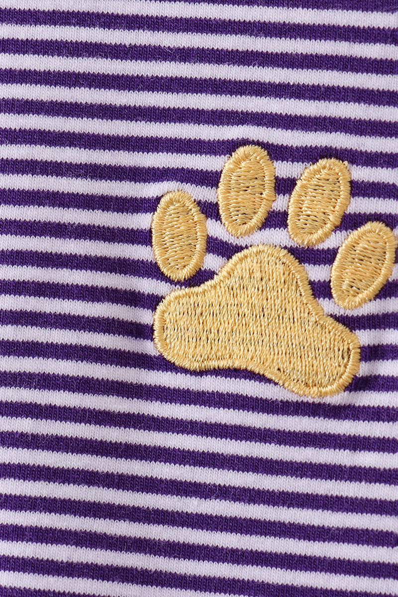 Premium Purple LSU stripe embroidery top - Aaria Tees Aaria Tees