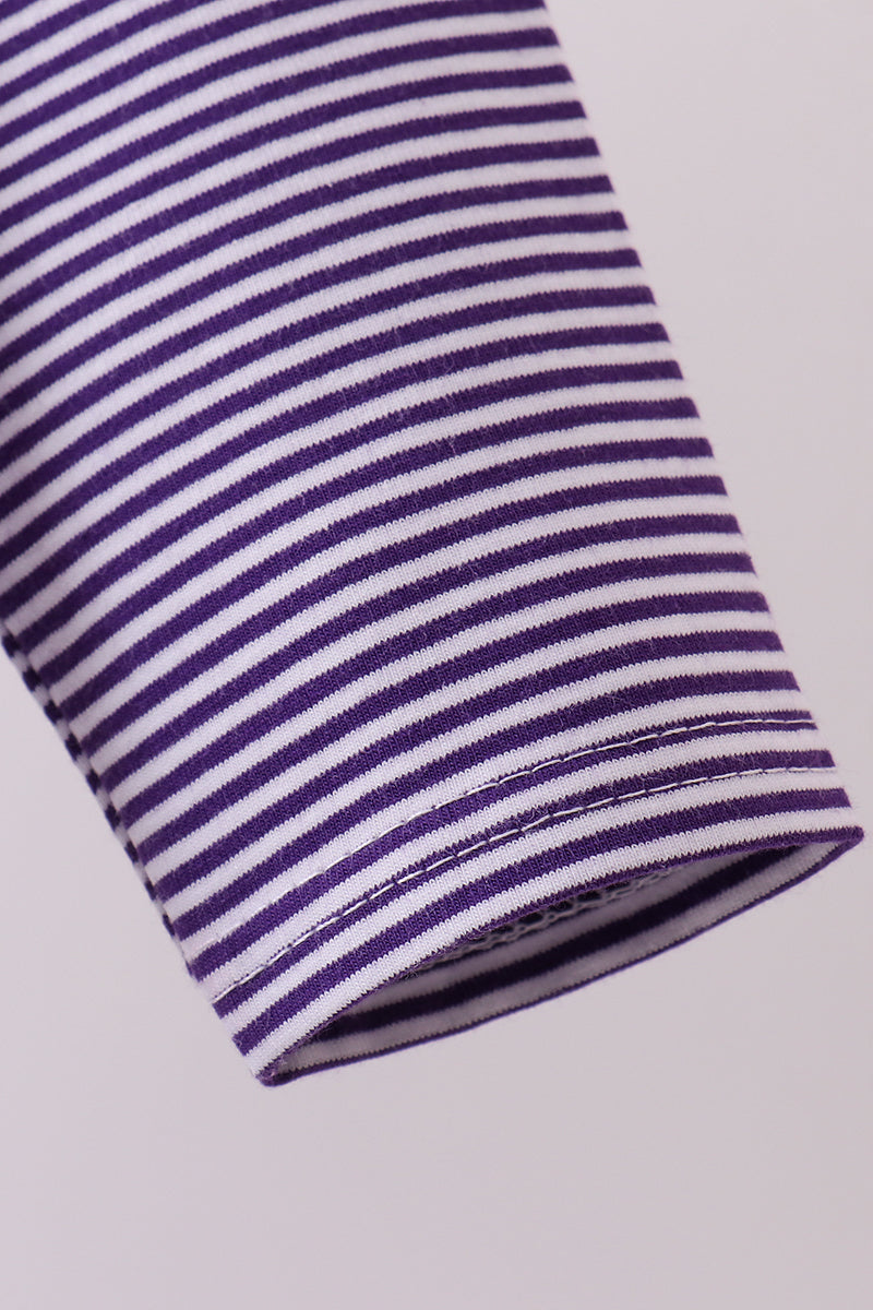 Premium Purple LSU stripe embroidery top - Aaria Tees Aaria Tees