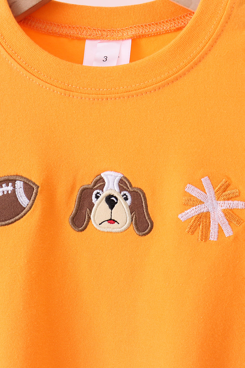 Premium Orange Tennessee football embroidery gingham pants set - Aaria Tees Aaria Tees