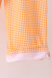 Premium Orange Tennessee football embroidery gingham pants set - Aaria Tees Aaria Tees