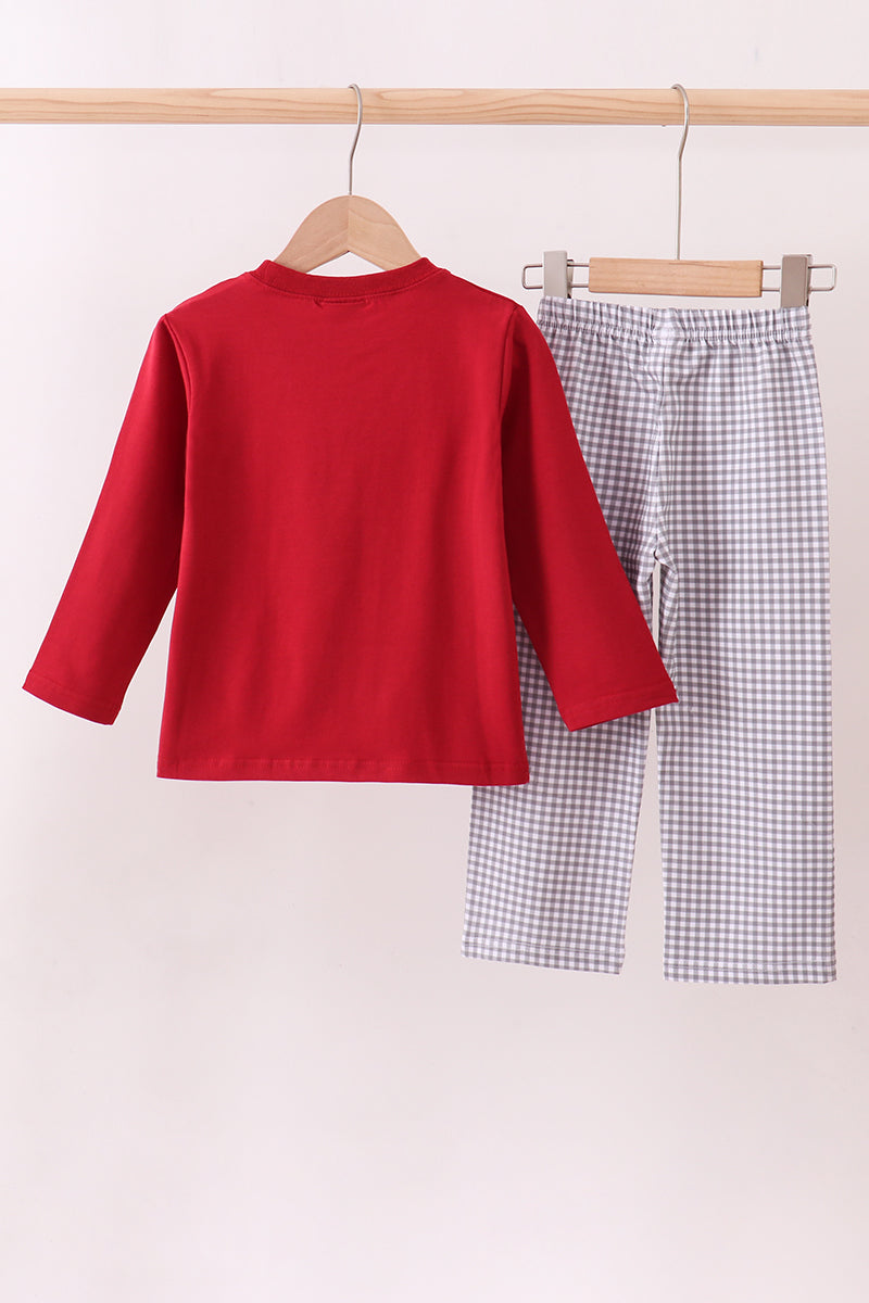 Premium Maroon Alabama elephant applique pants set - Aaria Tees Aaria Tees
