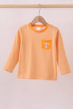 Premium Orange Tennessee embroidery gingham top - Aaria Tees Aaria Tees