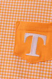 Premium Orange Tennessee embroidery gingham top - Aaria Tees Aaria Tees