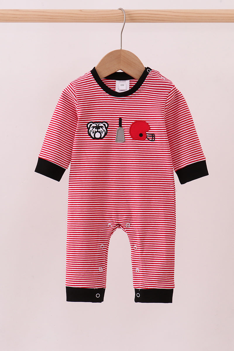 Premium Red Georgia stripe bulldog romper - Aaria Tees Aaria Tees