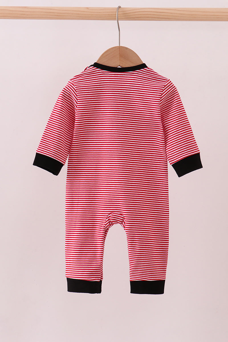 Premium Red Georgia stripe bulldog romper - Aaria Tees Aaria Tees