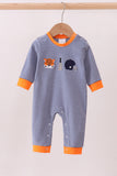 Premium Blue Auburn stripe tiger romper Aaria Tees