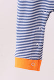 Premium Blue Auburn stripe tiger romper Aaria Tees