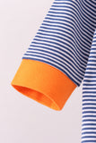 Premium Blue Auburn stripe tiger romper Aaria Tees