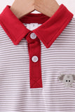 Premium Gray Alabama stripe elephant embroidery dress - Aaria Tees Aaria Tees