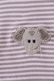 Premium Gray Alabama stripe elephant embroidery dress - Aaria Tees Aaria Tees