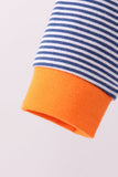 Premium Blue Auburn stripe tiger embroidery dress - Aaria Tees Aaria Tees