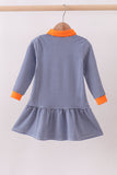 Premium Blue Auburn stripe tiger embroidery dress - Aaria Tees Aaria Tees