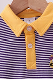 Premium Purple LSU stripe tiger embroidery dress - Aaria Tees Aaria Tees