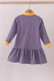 Premium Purple LSU stripe tiger embroidery dress - Aaria Tees Aaria Tees