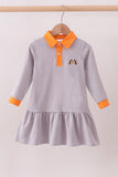 Premium Orange Tennessee stripe puppy embroidery dress - Aaria Tees Aaria Tees