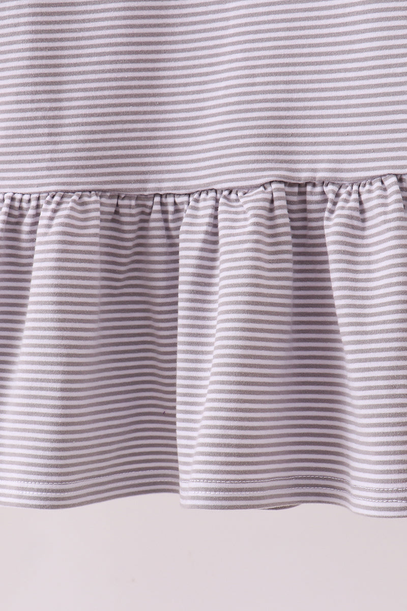 Premium Orange Tennessee stripe puppy embroidery dress - Aaria Tees Aaria Tees