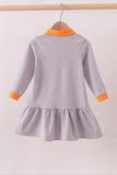 Premium Orange Tennessee stripe puppy embroidery dress - Aaria Tees Aaria Tees