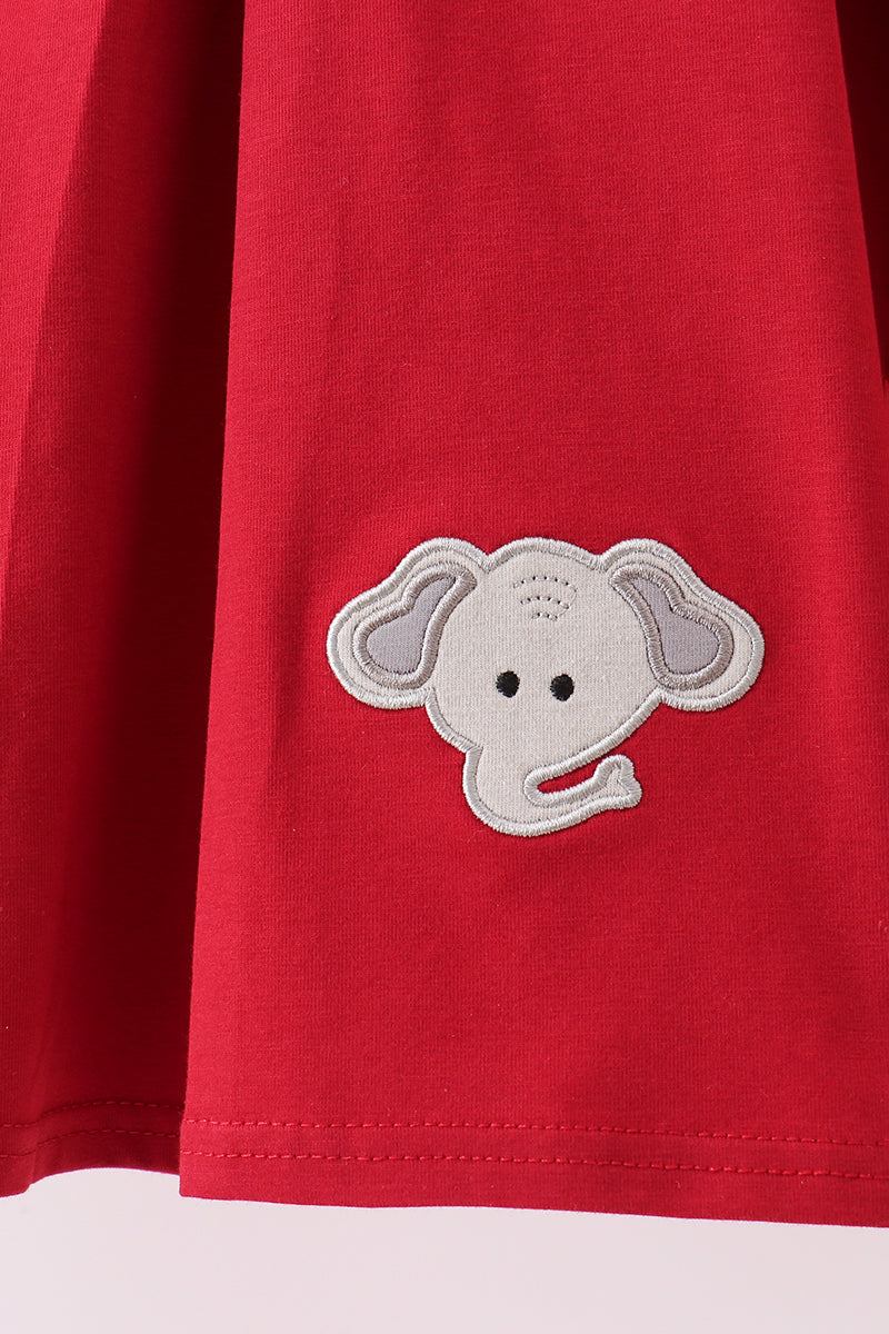 Premium Maroon Alabama elephant applique dress - Aaria Tees Aaria Tees